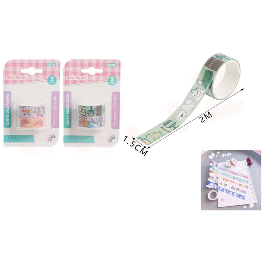 Cinta de Papel Adhesiva decorativa Cute 2 2pcs 1