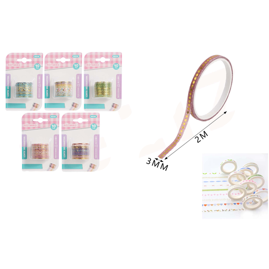 Cinta de Papel Adhesiva detalle Dorado 10pcs 1