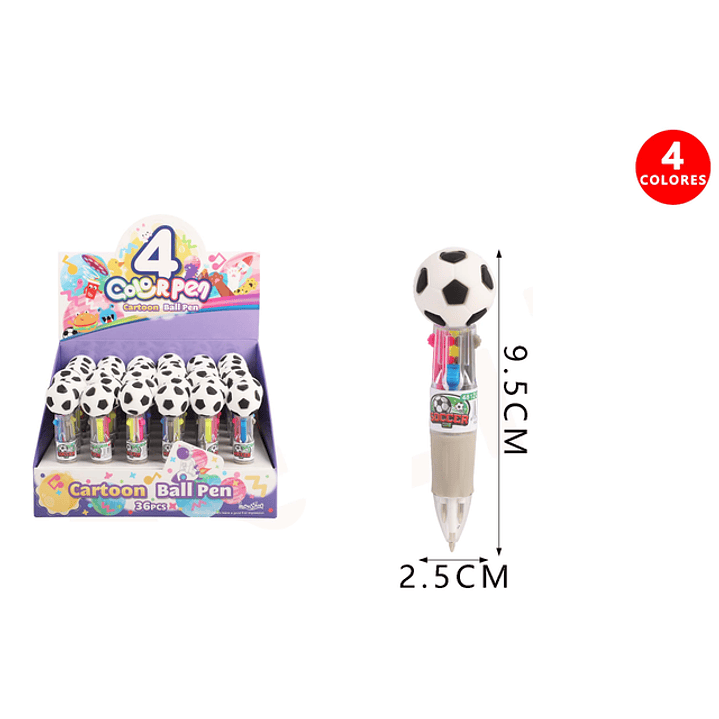 Boligrafo 4Colores Futboll 1