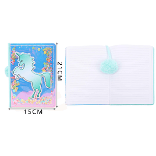 Libreta 80Hojas con Diseño Unicornio Celeste A5