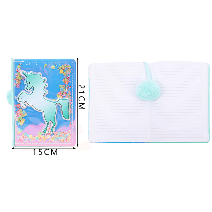 Libreta 80Hojas con Diseño Unicornio Celeste A5 1