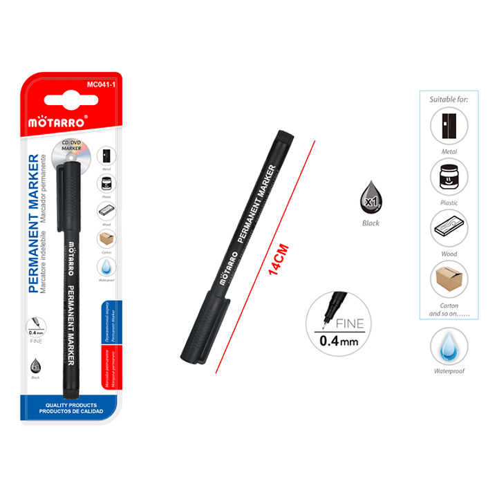 Plumon Lapiz Negro 04Mm 1