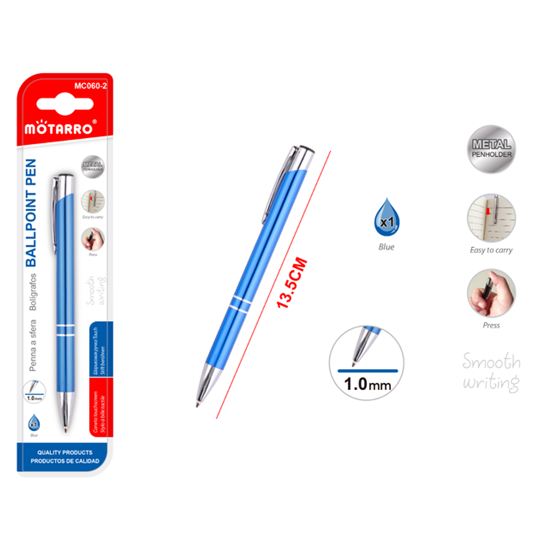 Boligrafo Aluminio Azul 135Cm 10Mm 1