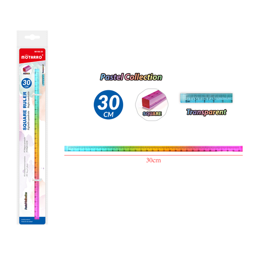 Regla Cuadrada Pastel Collection 30cm 1