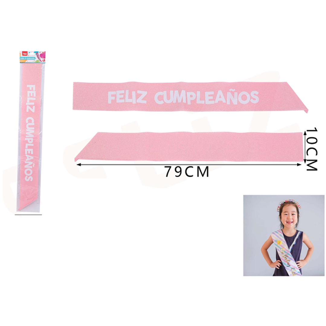 Banda de Cumpleaños lisa Rosada 1