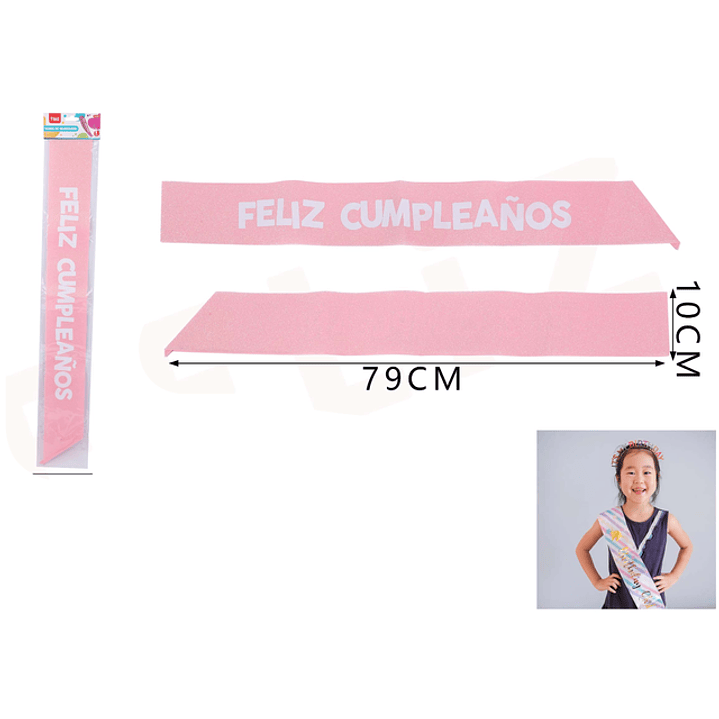 Banda de Cumpleaños lisa Rosada 1