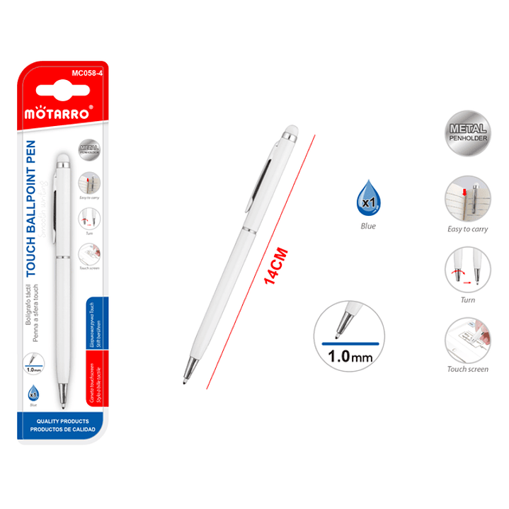 Boligrafo De Aluminio Azul 14Cm 10Mm 1 1