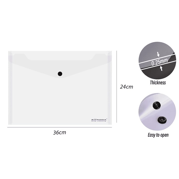 Carpeta Oficio Con botón Blanco 1