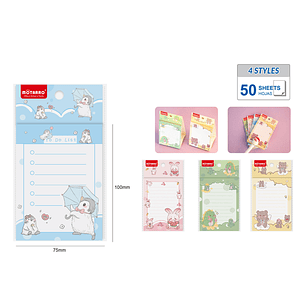 Notas Adhesivas Vertical Animados 50Hojas