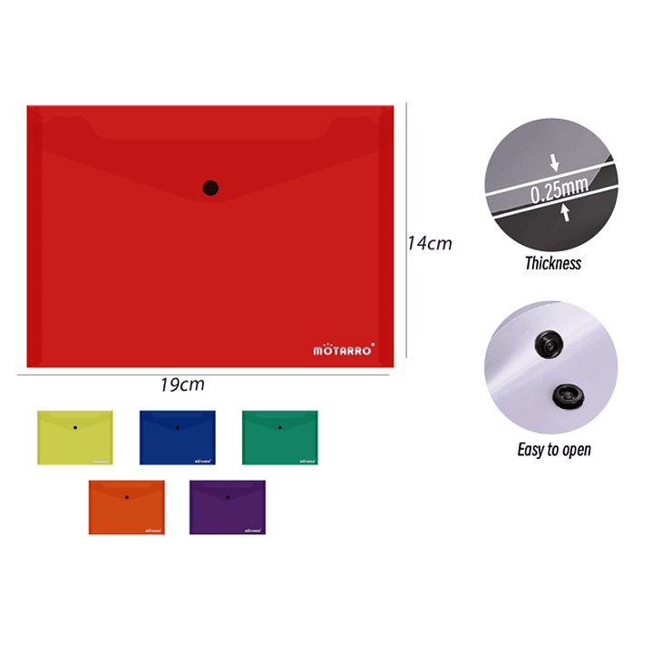 Carpeta C/Botón Multicolor 14*19cm 1