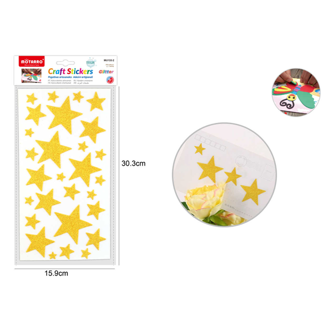 Stickers De Goma Eva Glitter Estrella 30.3x15.9cm 1