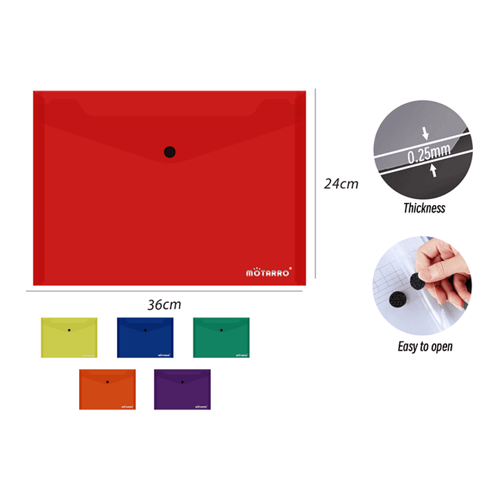 Carpeta C/Velcro Multicolor Oficio 1