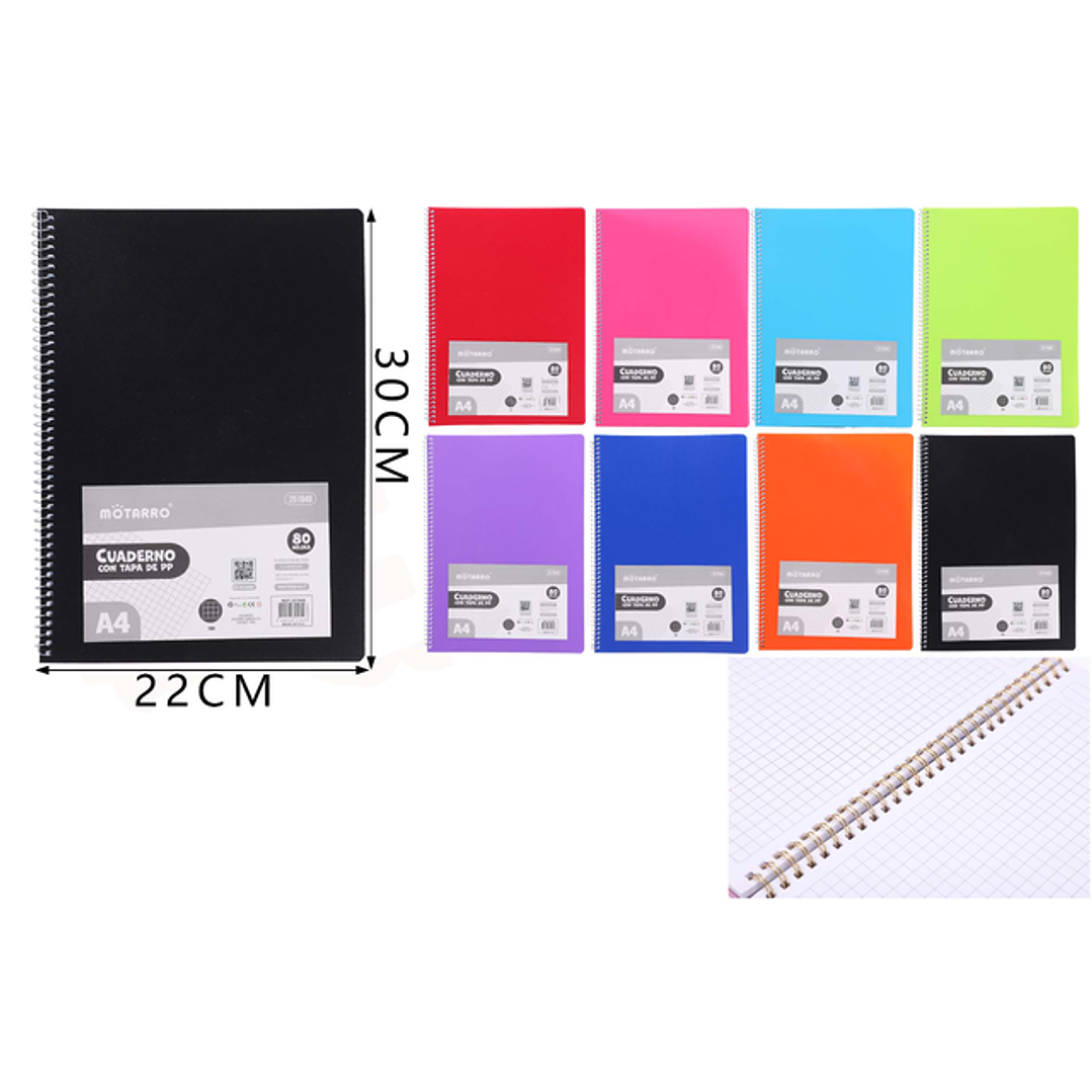 Cuaderno tapa PP 80Hojas A4 1