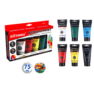 Pintura Acrilica Básicos 75ML 6pcs