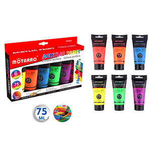 Pintura Acrilica Flúor 75ML 6pcs