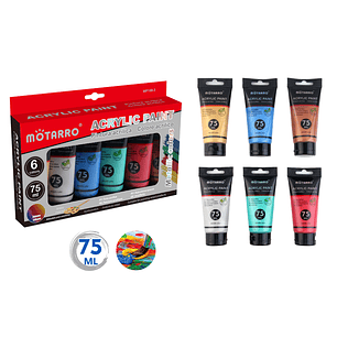 Pintura Acrilica Metalizada 75ML 6pcs