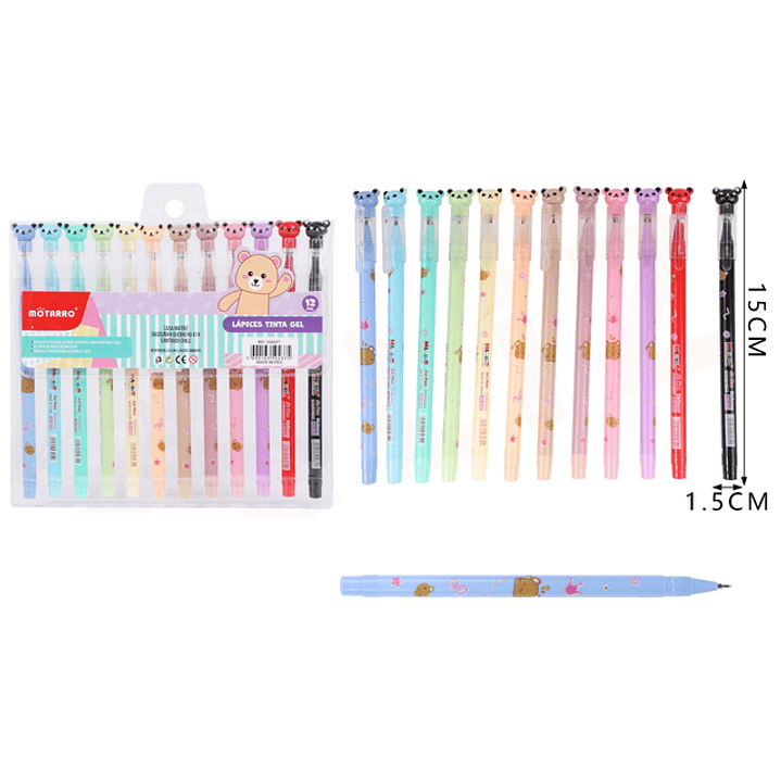 Lapices Gel De Color Osito 12Pcs 1