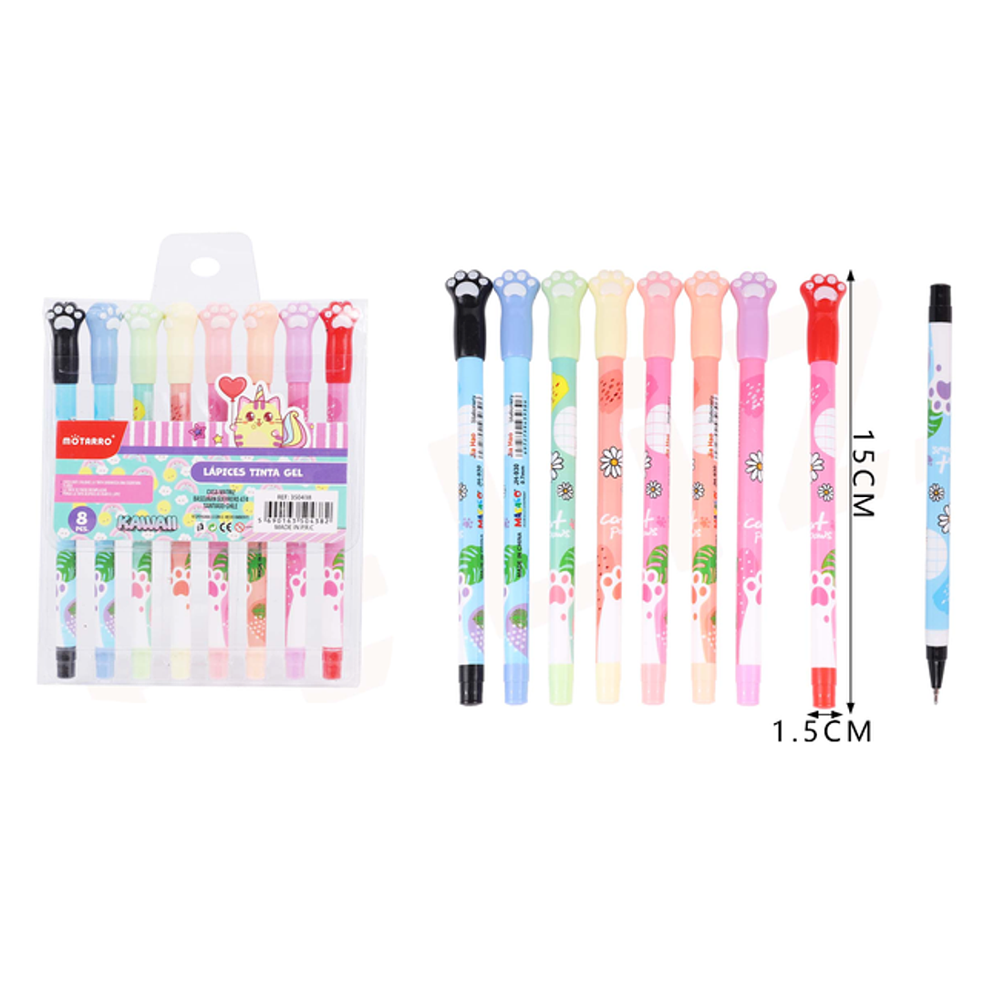 Lapices Gel De Color Gatito 8Pcs 1