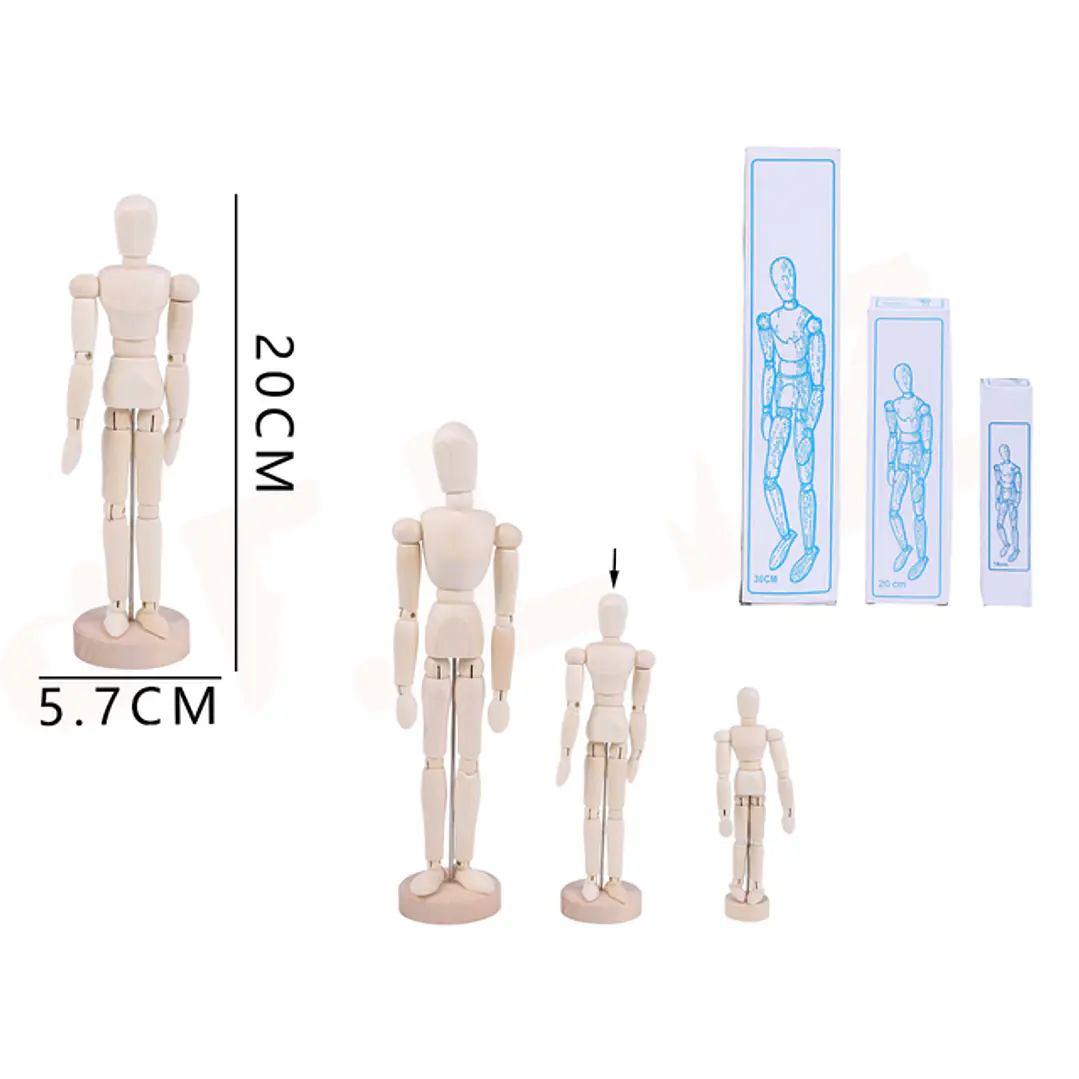 Maniquí Articulado Madera 8Pulgadas 1