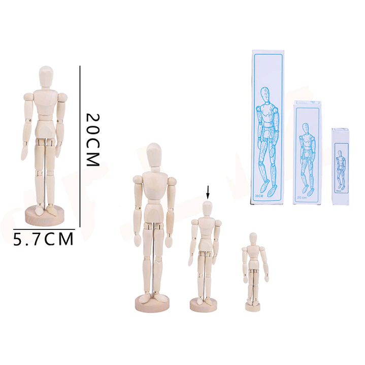 Maniquí Articulado Madera 8Pulgadas 1