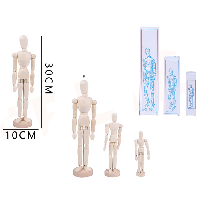 Maniquí Articulado Madera 12Pulgadas 1