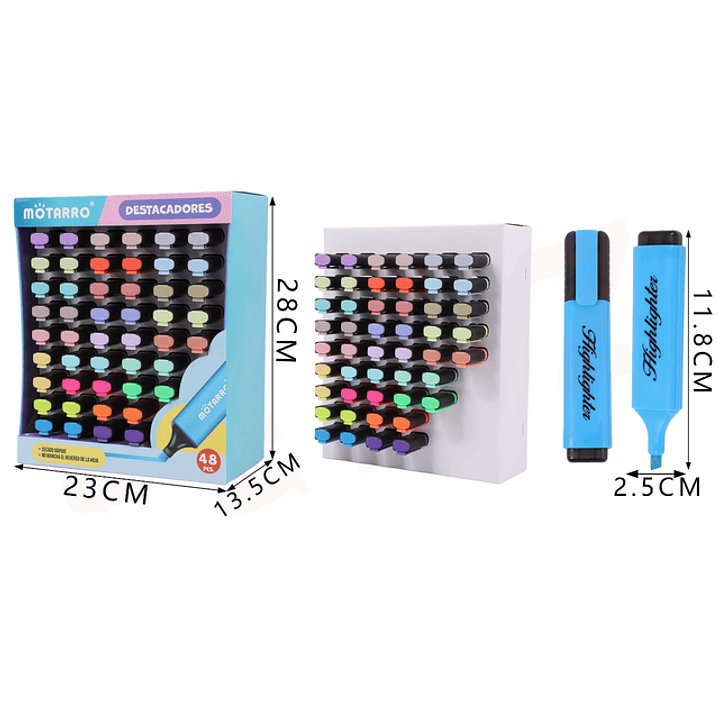 Destacadores en Caja 48pcs 1