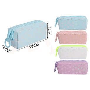 Estuche Escolar Glitter Flores