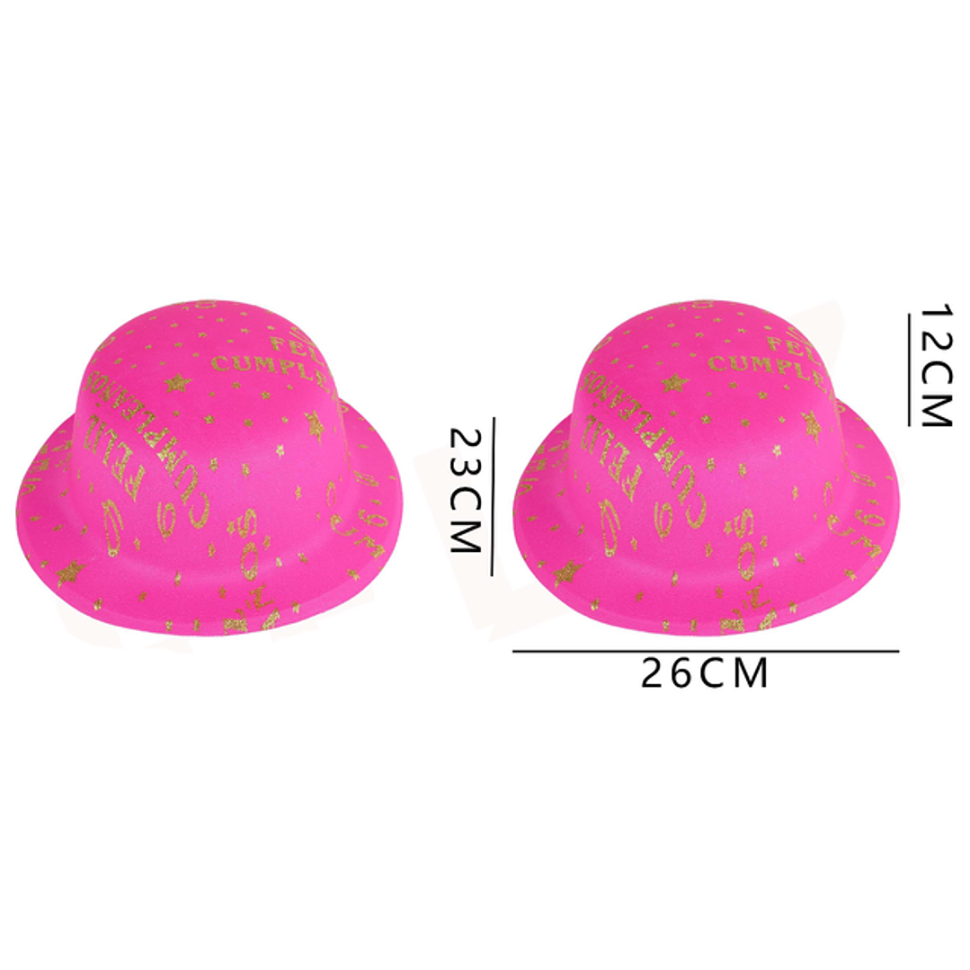 Gorro Flúor Feliz cumpleaños Fucsia 1