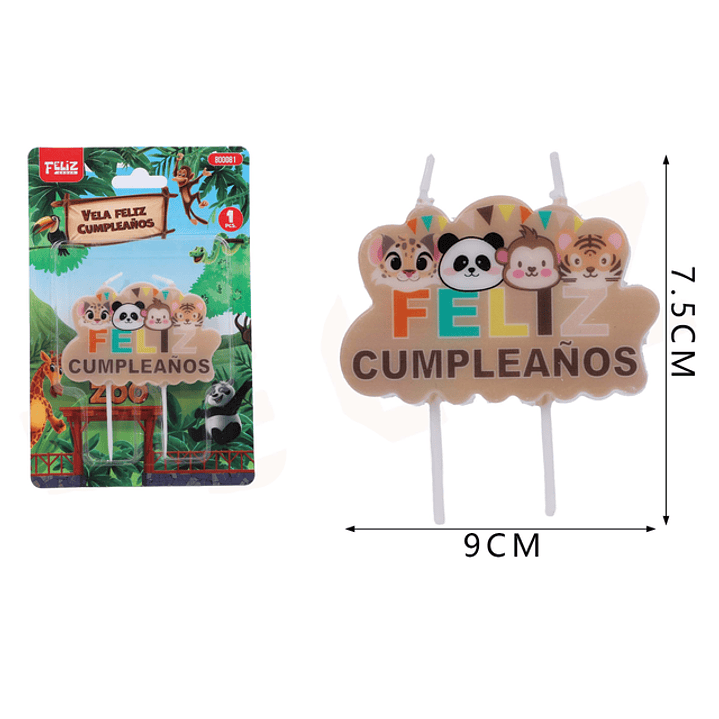 Vela de Cumpleaños Zoologico 1