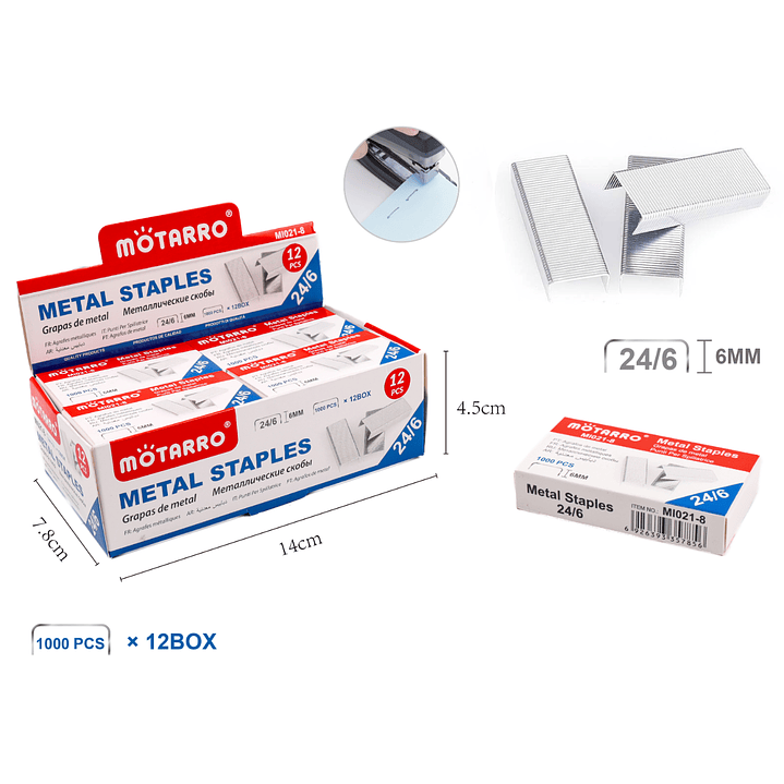 Corchetes 24/6 6mm 1000pcs 1