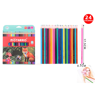 Lápices de Colores Zorro 17.5cm 24pcs