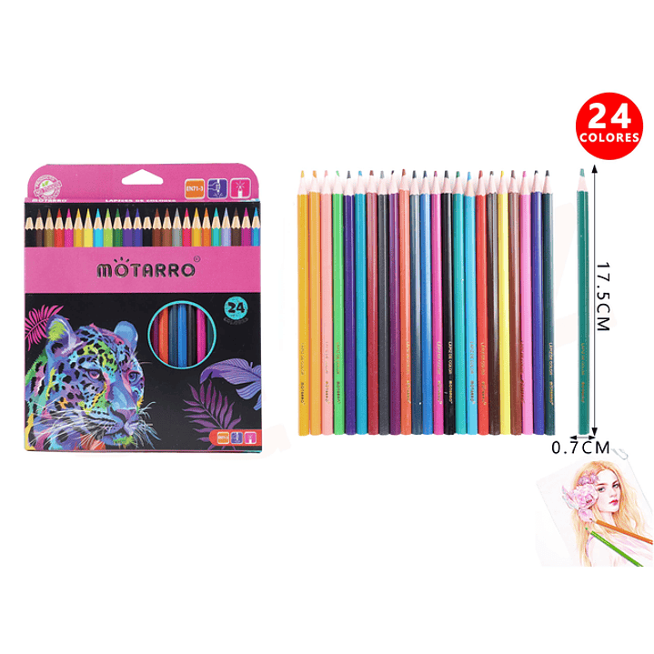 Lápices de Colores Pantera 17.5cm 24pcs 1