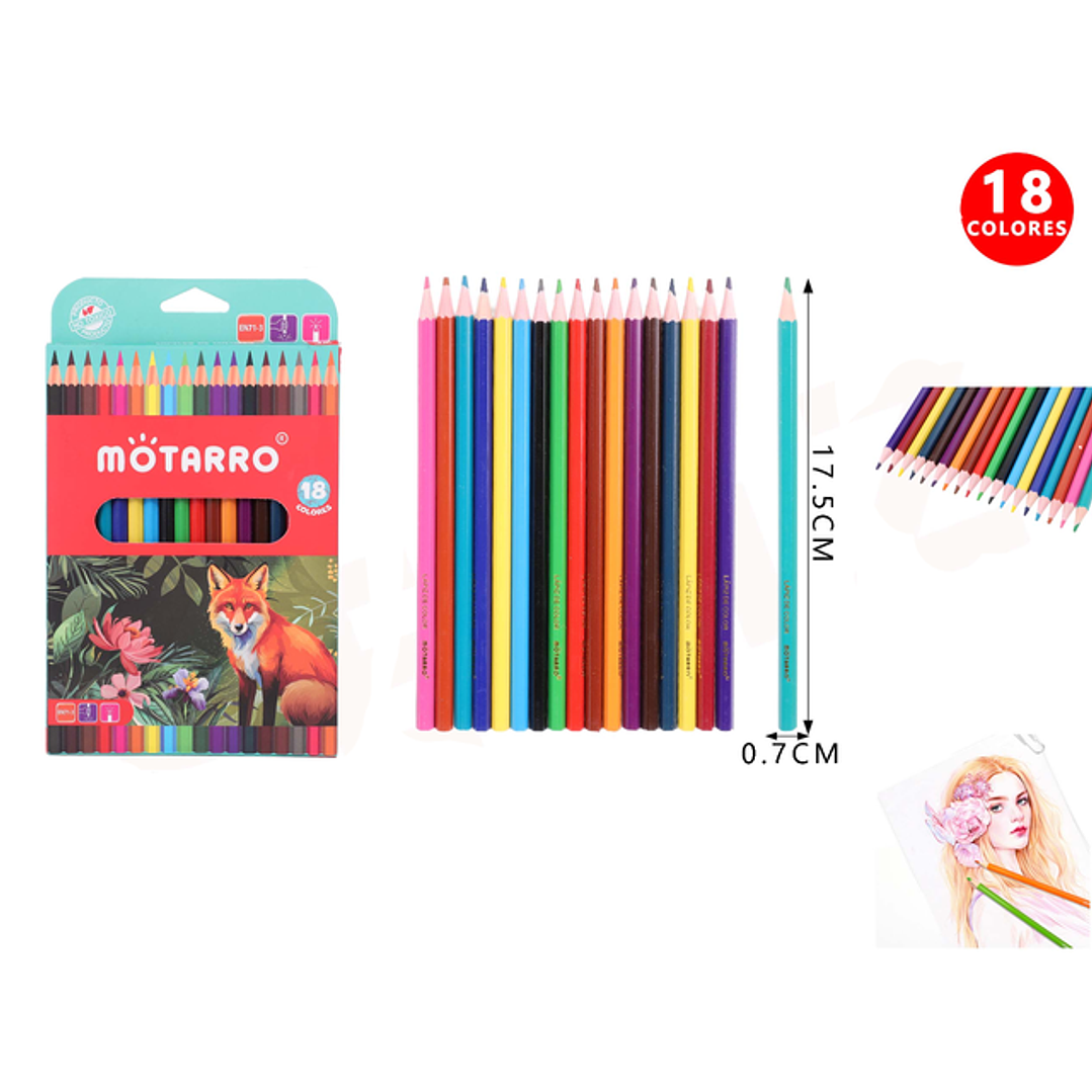 Lápices de Colores Zorro 17.5cm 18pcs 1