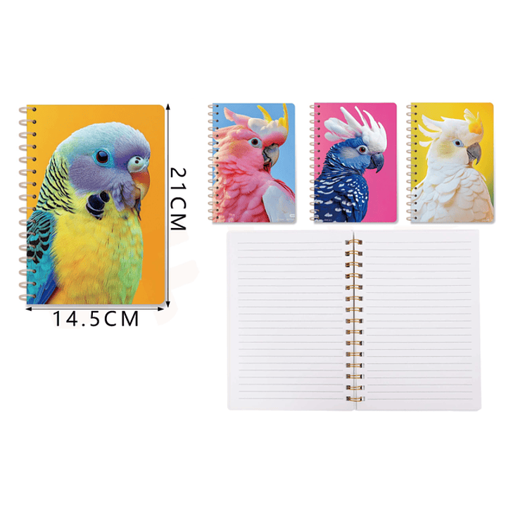 Libreta Aventuras de Loro – 14.5×21 cm, 80 Hojas 1