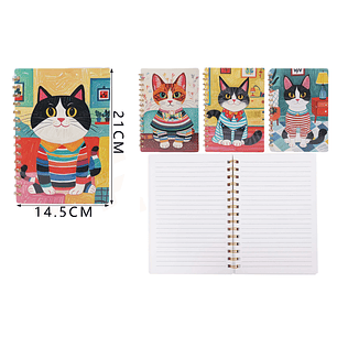 Libreta Lineal Gatito con polera A5