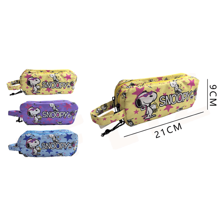 Estuche Escolar Doble Cierres Snoopy 21x9cm 1