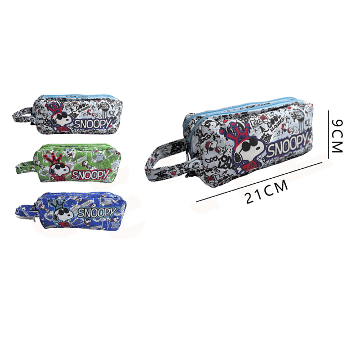 Estuche Escolar Doble Cierres Snoopy Corona 21x9 1