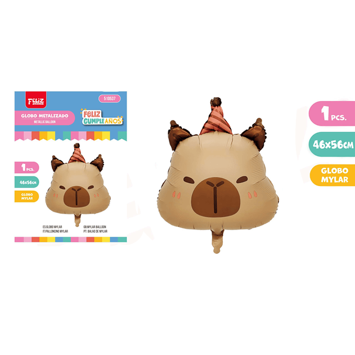 Globo Metalizado Capibara Cumpleaños 1