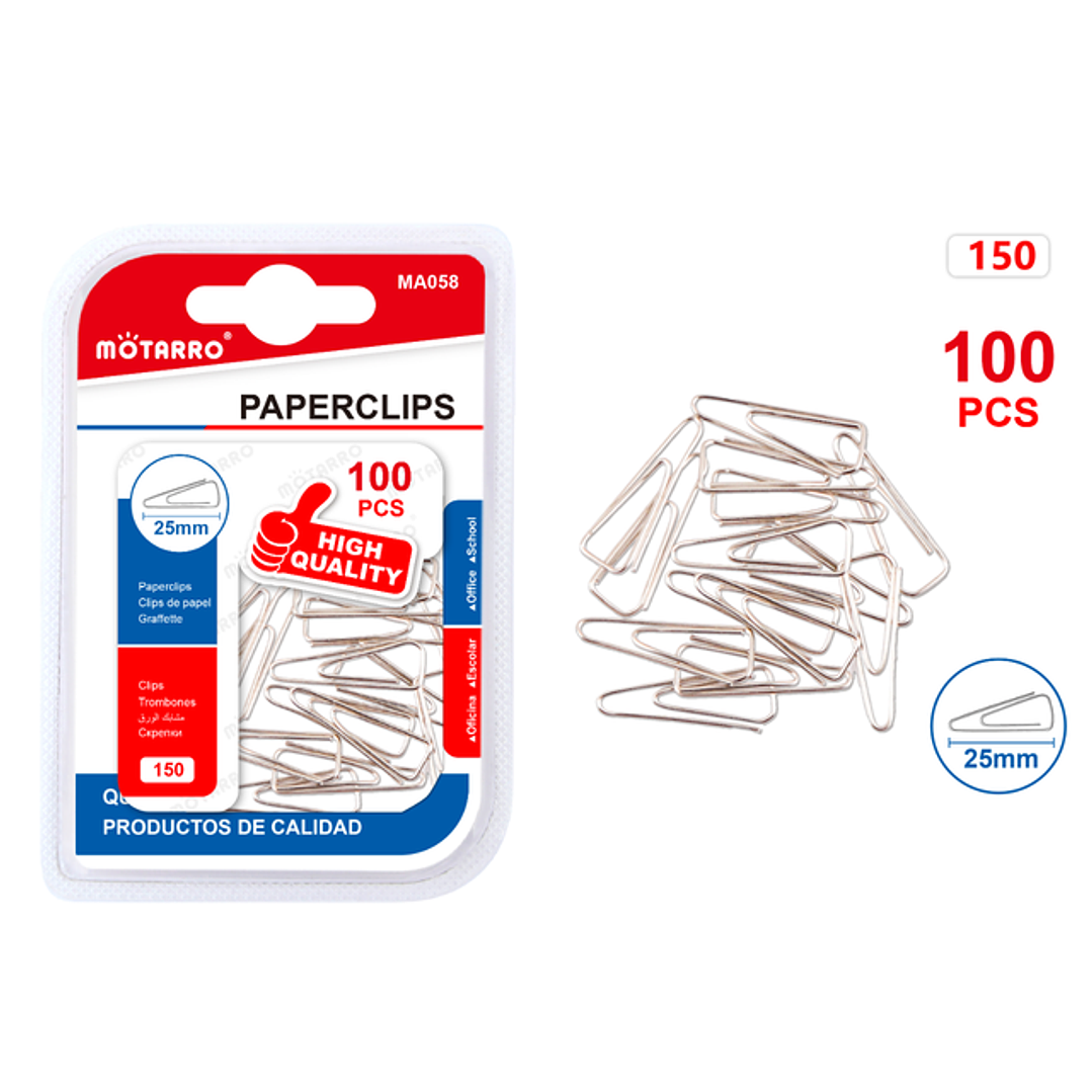 Clips De Papel Triangular 25Mm 100Pcs 1