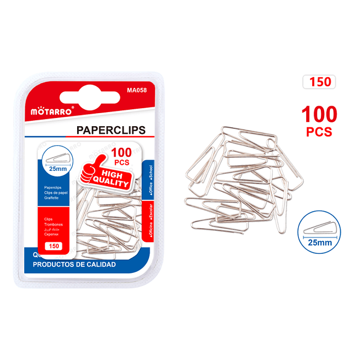 Clips De Papel Triangular 25Mm 100Pcs 1