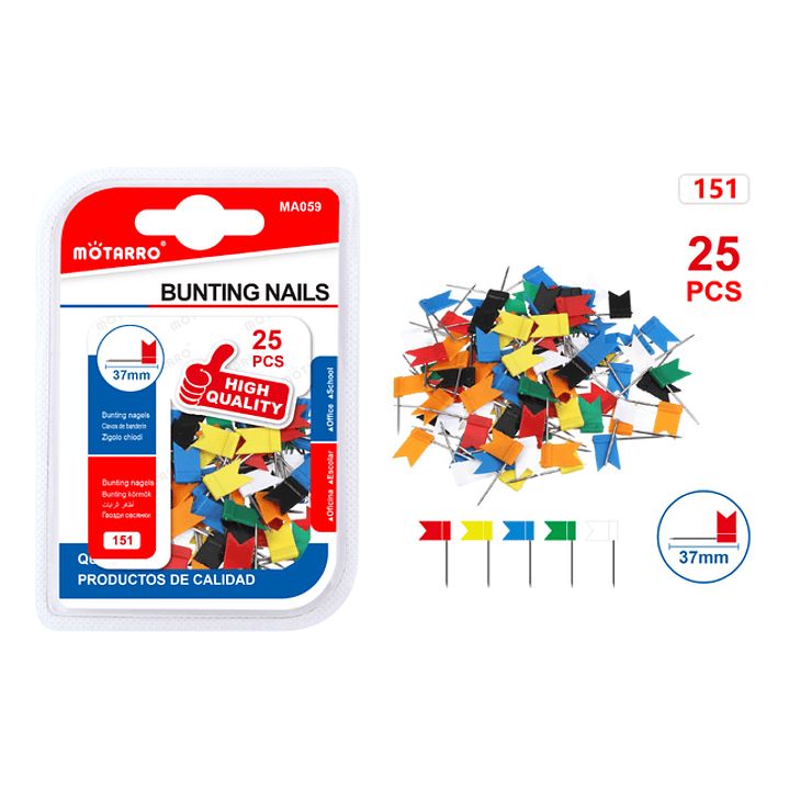 Chinchetas de Colores 37mm 25pcs 1