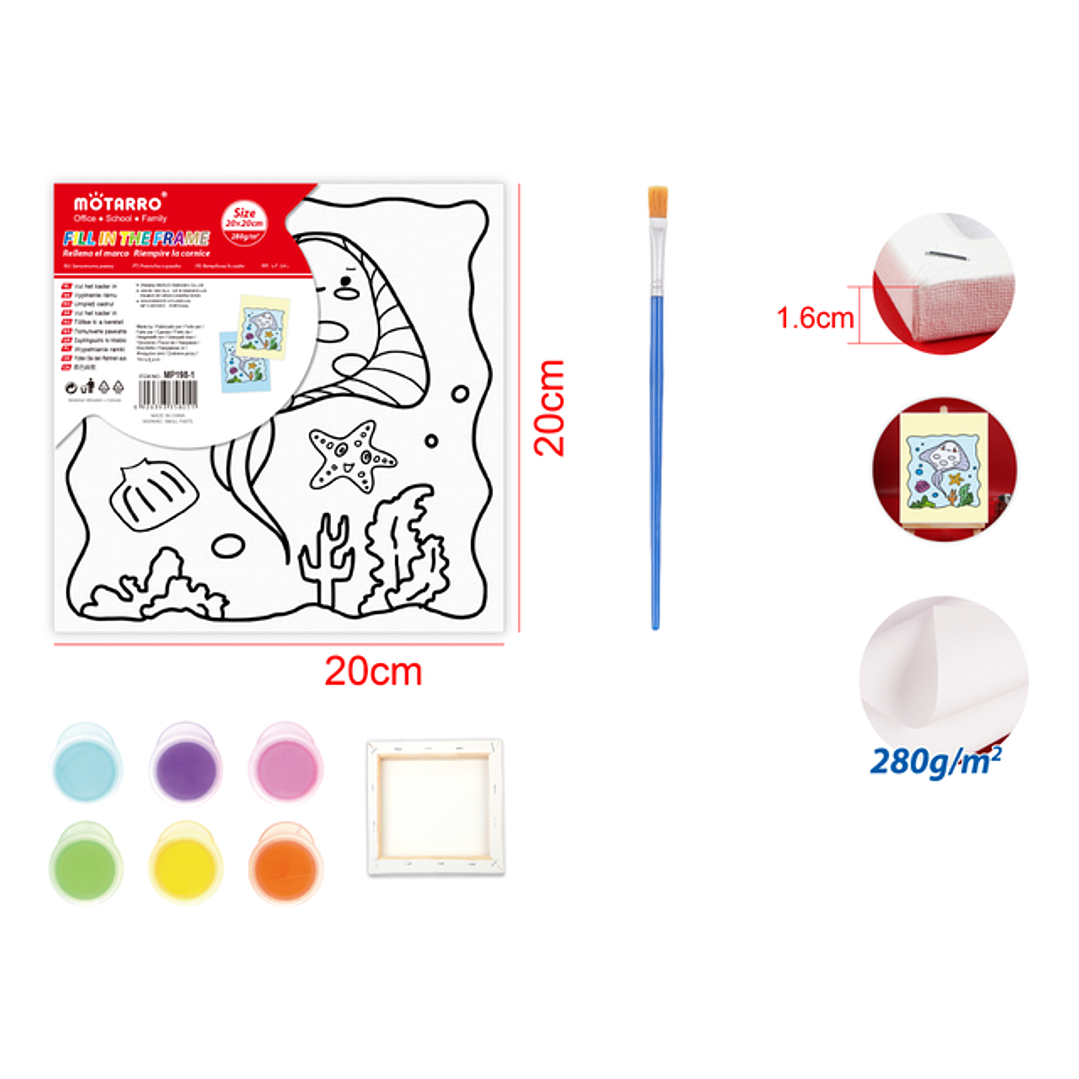 Bastidor para Pintar Kids Oceano 20x20cm 1