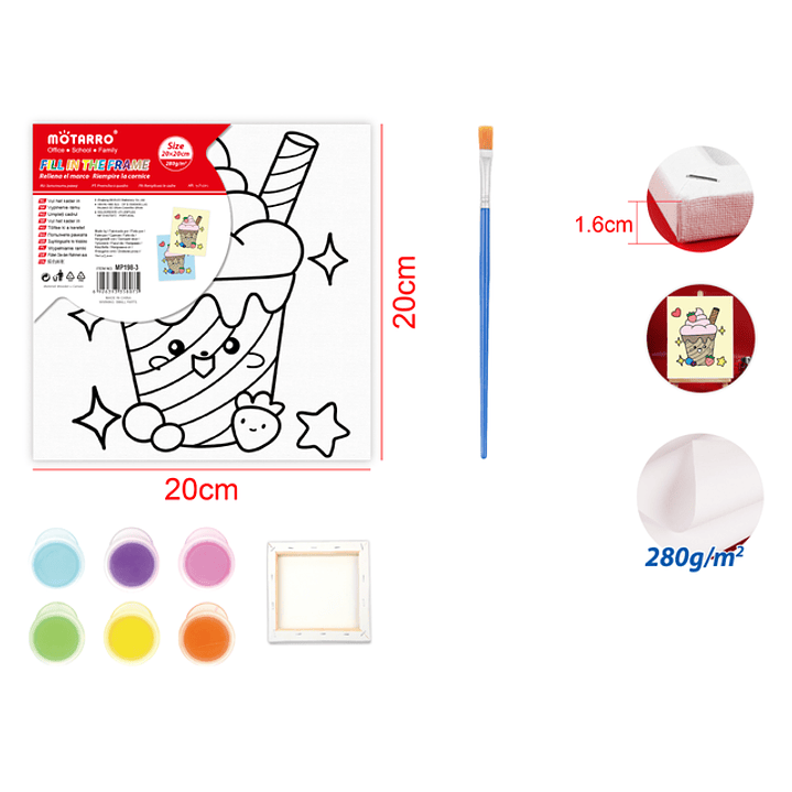 Bastidor para Pintar Kids Helado 20x20cm 1
