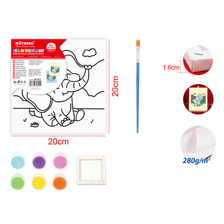 Bastidor para Pintar Kids Elefante 20x20cm 1