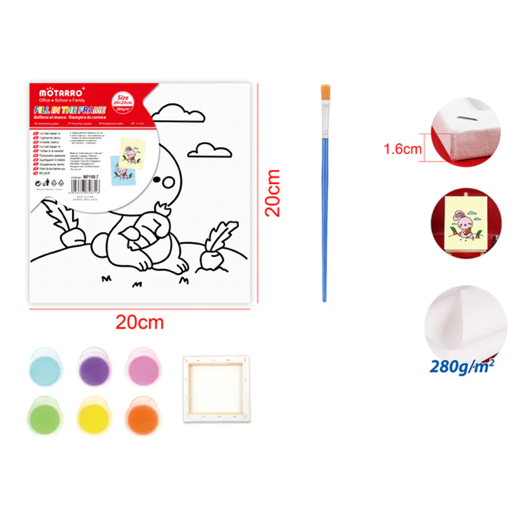 Bastidor para Pintar Kids Conejo 20x20cm 1