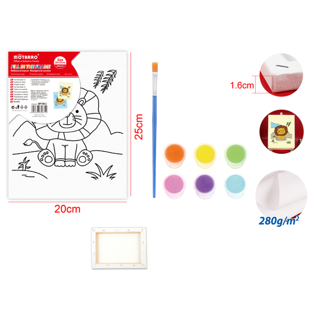Bastidor para Pintar Kids León 20x25cm 1