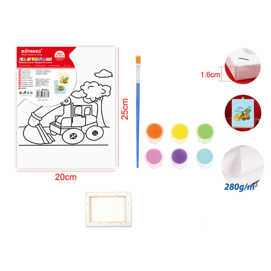 Bastidor para Pintar Kids Excavadora 20*25cm 1