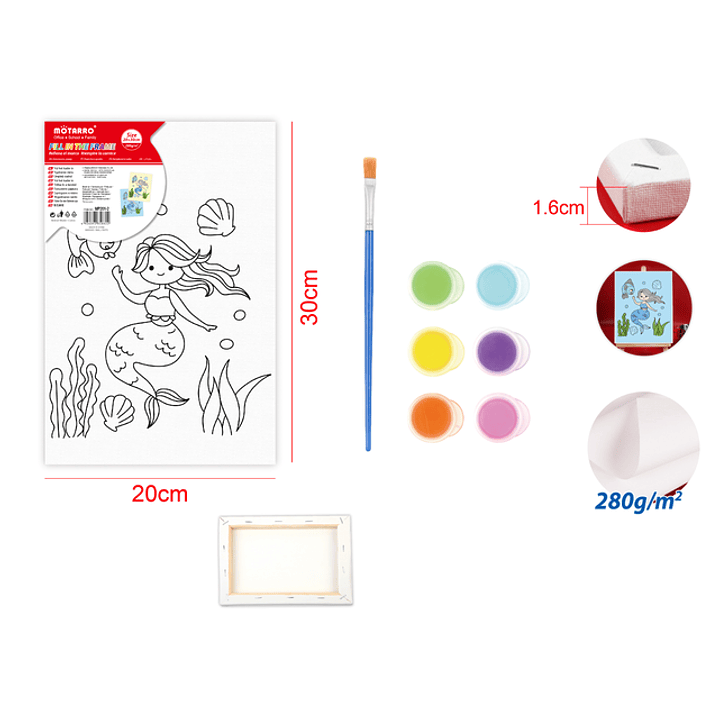 Bastidor para Pintar Kids Sirena 20x30cm 1
