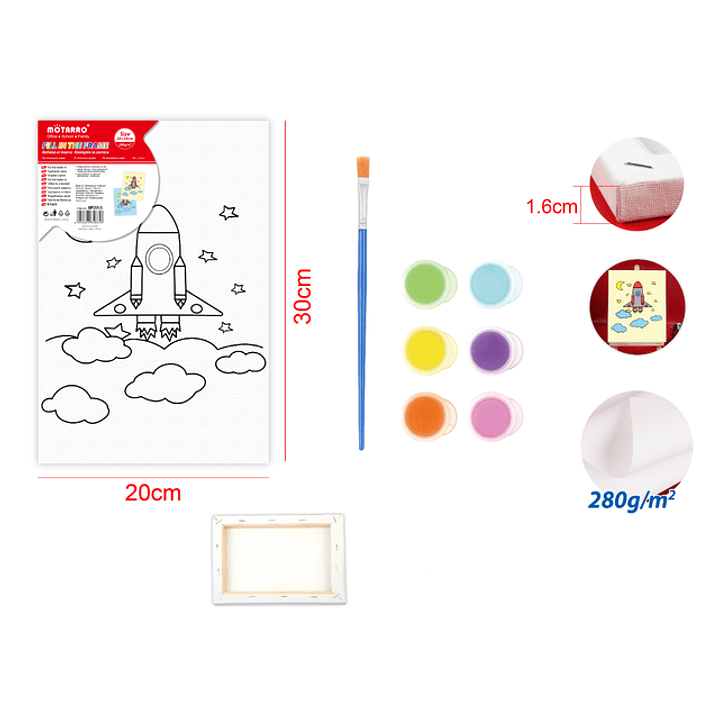 Bastidor para Pintar Kids Cohete 20*30cm 1