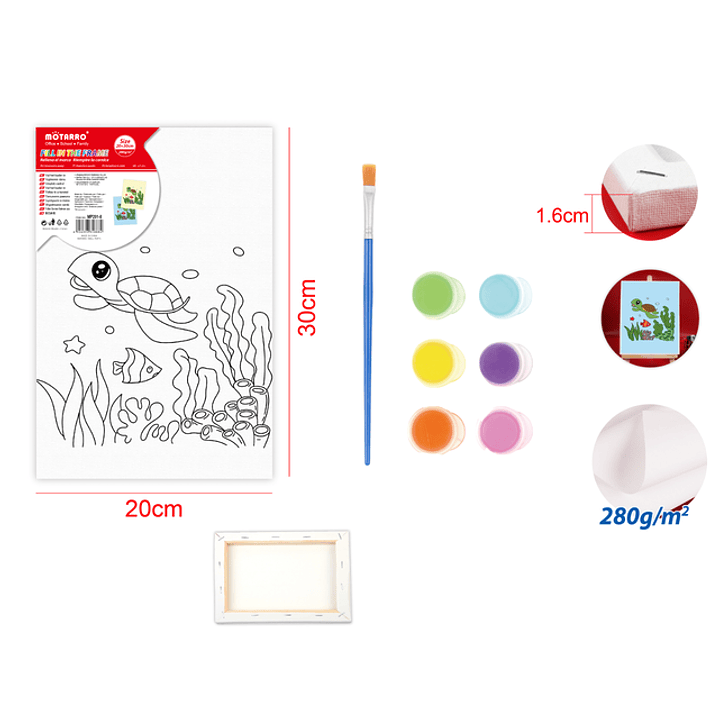 Bastidor para Pintar Kids Turtuga 20*30cm -EXPRESS 1